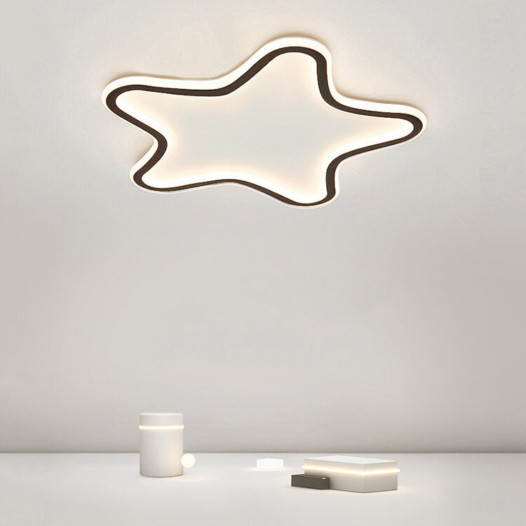 Plafonnier encastré en forme d'étoile en métal, style moderne, éclairage encastré à 1 lumière en noir