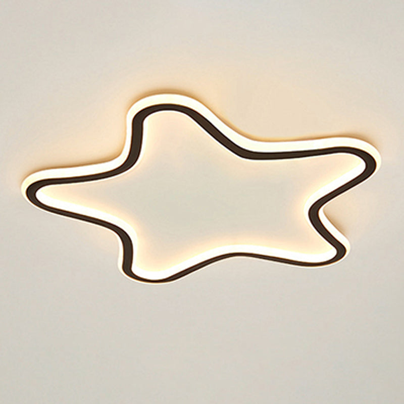 Plafonnier encastré en forme d'étoile en métal, style moderne, éclairage encastré à 1 lumière en noir