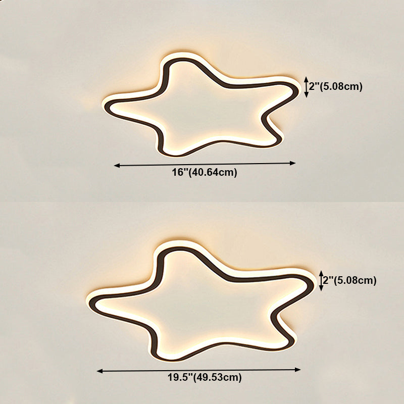 Plafonnier encastré en forme d'étoile en métal, style moderne, éclairage encastré à 1 lumière en noir