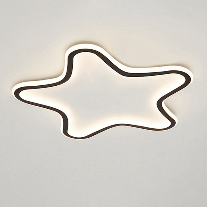 Plafonnier encastré en forme d'étoile en métal, style moderne, éclairage encastré à 1 lumière en noir