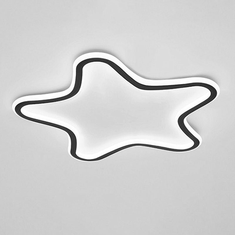 Plafonnier encastré en forme d'étoile en métal, style moderne, éclairage encastré à 1 lumière en noir