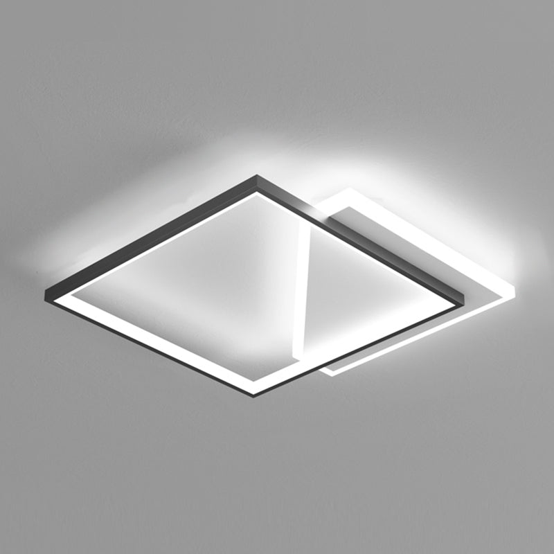 Metal cuadrado de la forma de la luz de techo de color moderno estilo moderno 2 luces de montaje de iluminación en negro