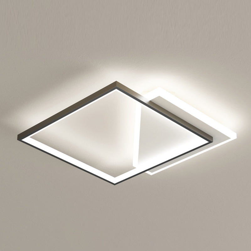 Metal cuadrado de la forma de la luz de techo de color moderno estilo moderno 2 luces de montaje de iluminación en negro
