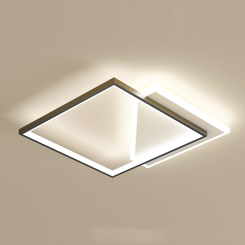 Metal cuadrado de la forma de la luz de techo de color moderno estilo moderno 2 luces de montaje de iluminación en negro