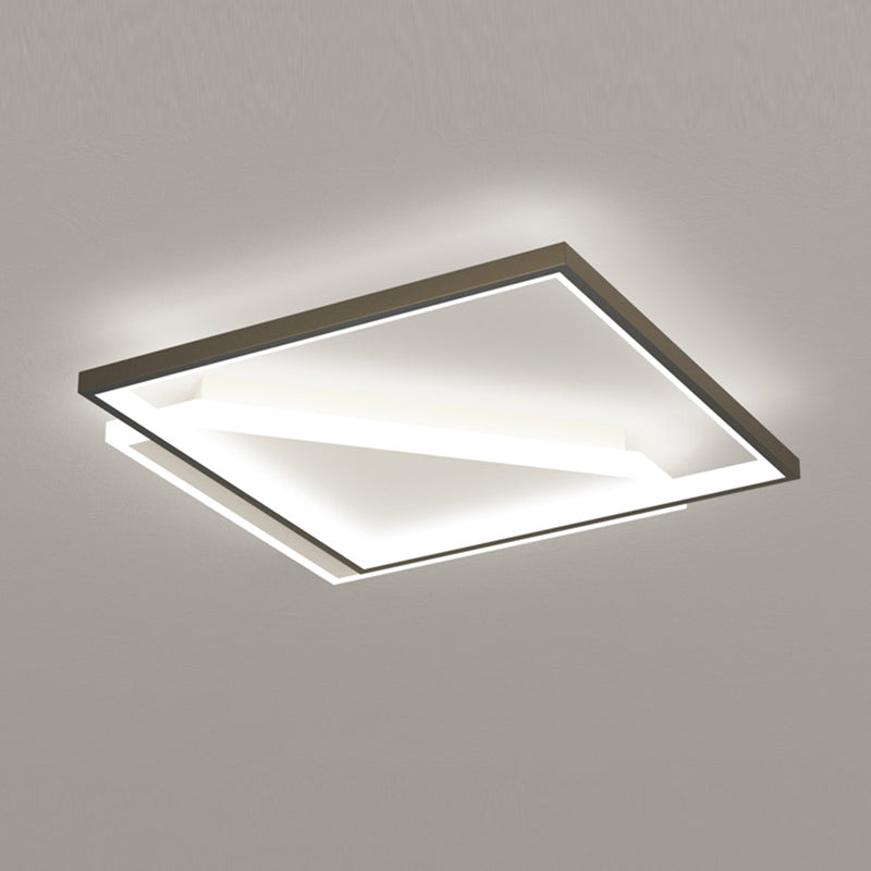 Metal cuadrado de la forma de la luz de techo de color moderno estilo moderno 2 luces de montaje de iluminación en negro