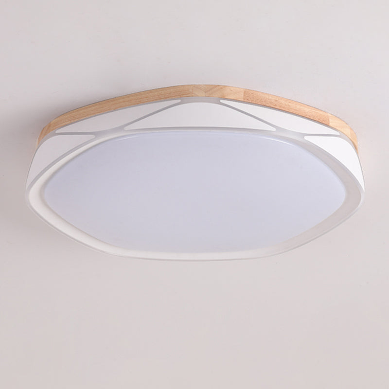 Plafonnier encastré en bois de forme géométrique, éclairage encastré moderne à 1 lumière en marron
