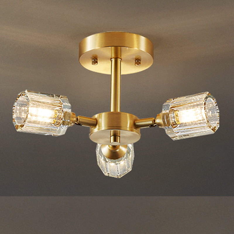 Crystal Geometrische Flush Plafond Licht Modern Multi-Lights Flush Mount Verlichting in Brass