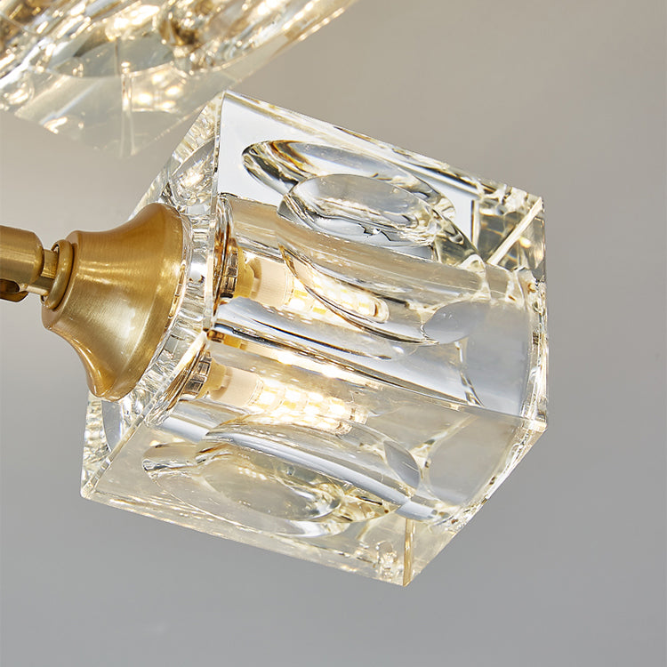 Crystal Geometrische Flush Plafond Licht Modern Multi-Lights Flush Mount Verlichting in Brass