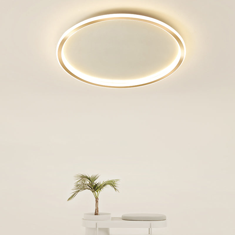 Iluminación integrada de una sola luz moderna con techo circular metálico