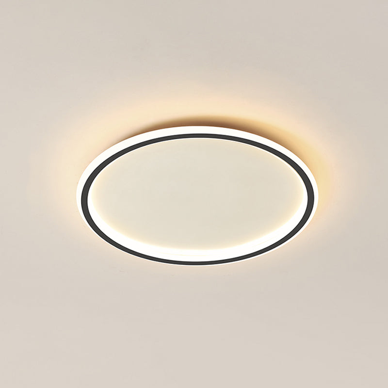 Iluminación integrada de una sola luz moderna con techo circular metálico