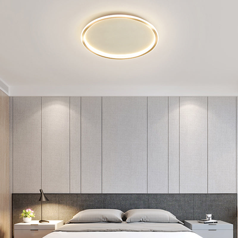 Iluminación integrada de una sola luz moderna con techo circular metálico