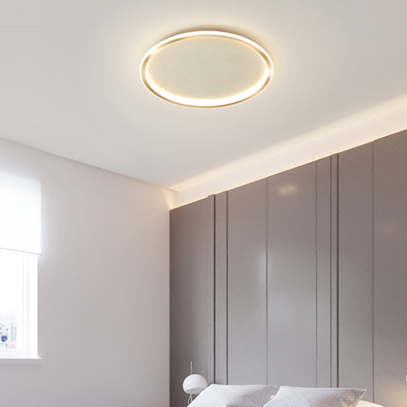 Iluminación integrada de una sola luz moderna con techo circular metálico