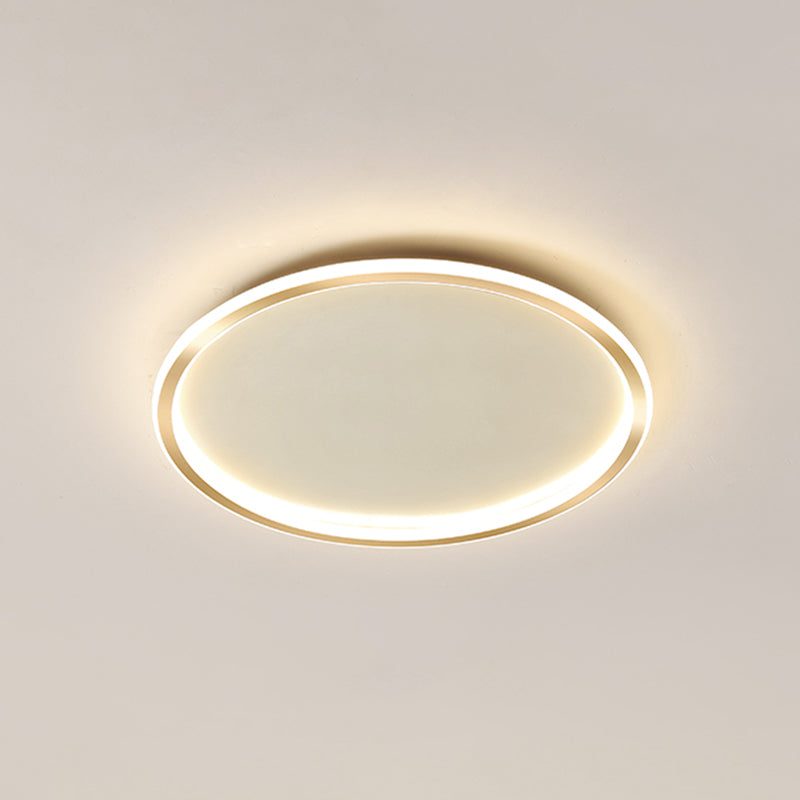 Iluminación integrada de una sola luz moderna con techo circular metálico
