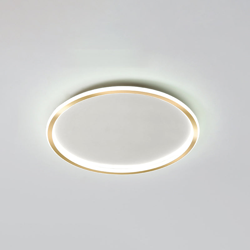 Iluminación integrada de una sola luz moderna con techo circular metálico