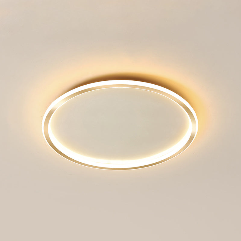 Iluminación integrada de una sola luz moderna con techo circular metálico
