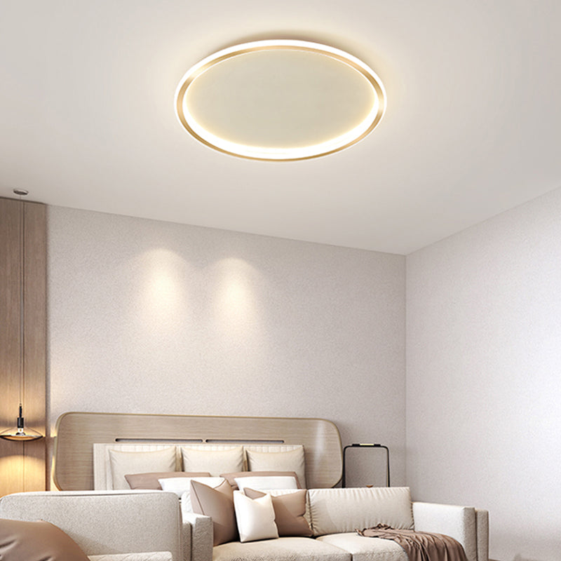 Iluminación integrada de una sola luz moderna con techo circular metálico
