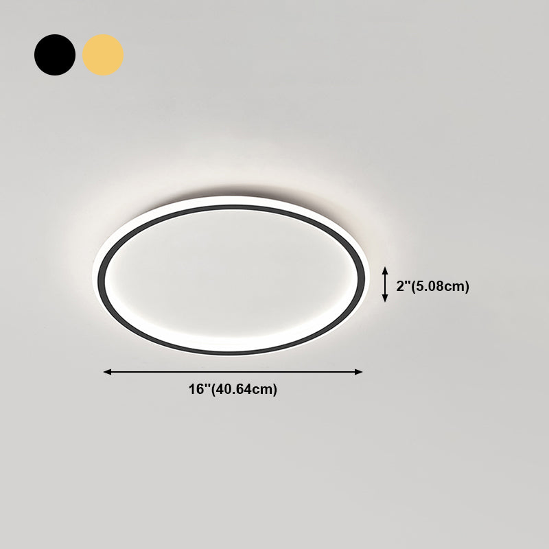 Iluminación integrada de una sola luz moderna con techo circular metálico
