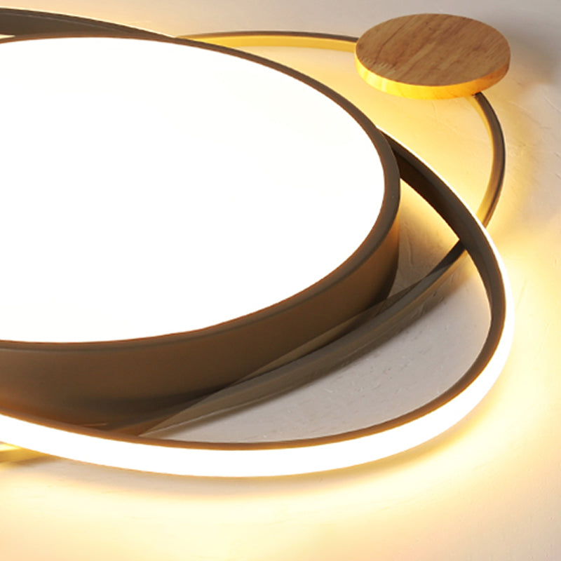 Metal Round Shape Flush Ceiling Light Modern Style 3 Lights Flush Mount Lighting