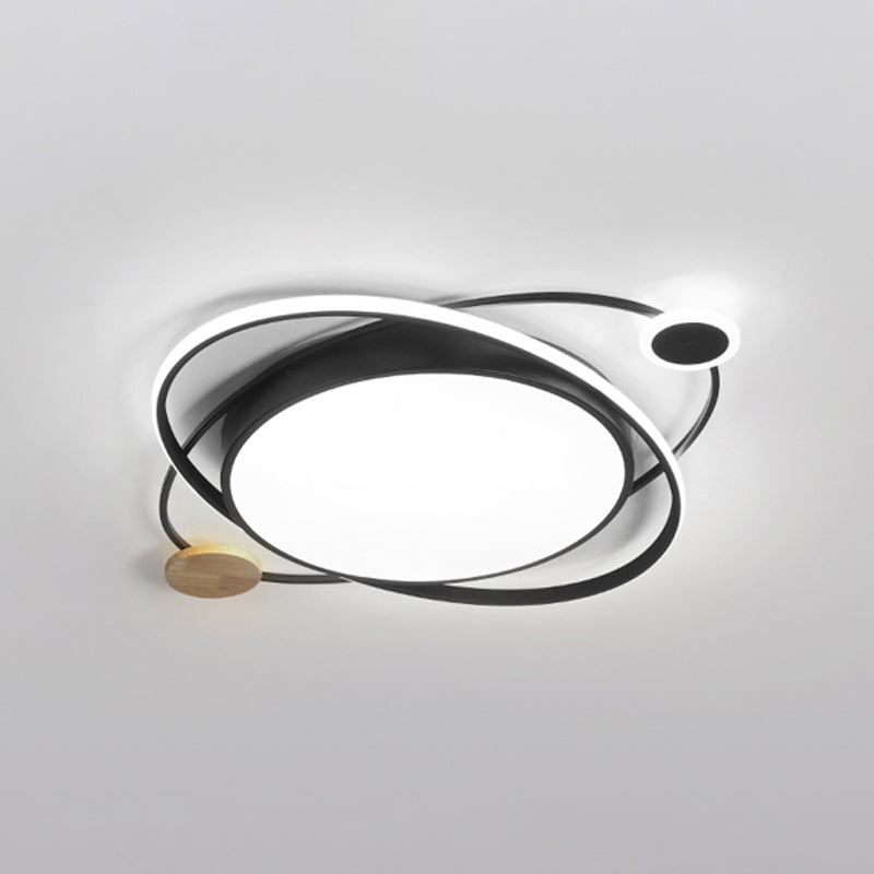Metal Round Shape Flush Ceiling Light Modern Style 3 Lights Flush Mount Lighting