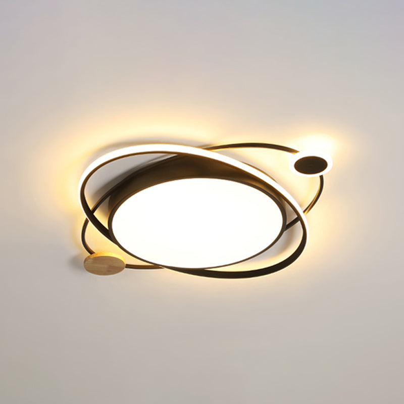 Metal Round Shape Flush Ceiling Light Modern Style 3 Lights Flush Mount Lighting