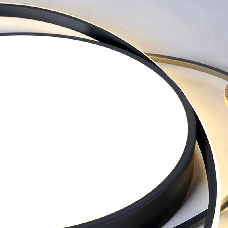 Metal Round Shape Flush Ceiling Light Modern Style 3 Lights Flush Mount Lighting