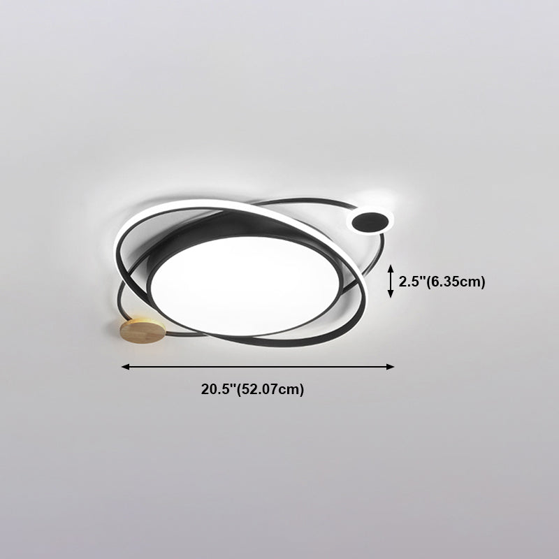 Metal Round Shape Flush Ceiling Light Modern Style 3 Lights Flush Mount Lighting
