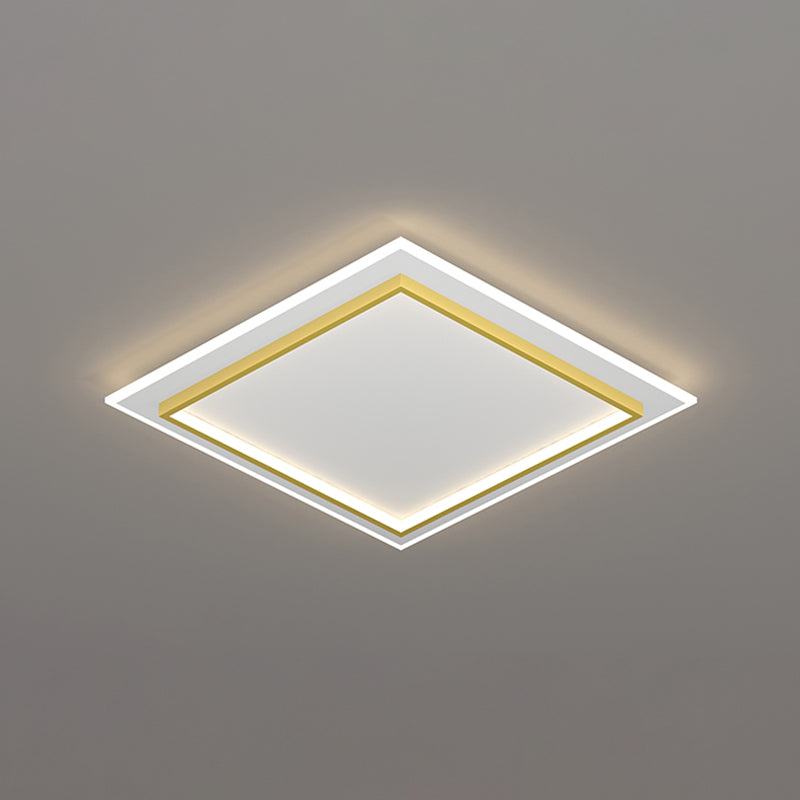 Lámpara de techo empotrada con forma geométrica de metal, estilo moderno, 2 luces, iluminación empotrada