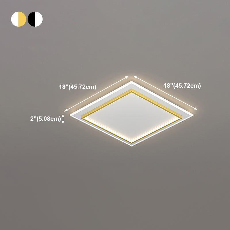 Lámpara de techo empotrada con forma geométrica de metal, estilo moderno, 2 luces, iluminación empotrada