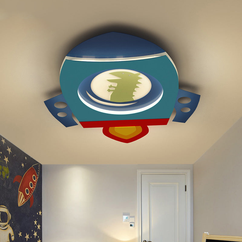 Metal Round Shade Flush Ceiling Light Kid Style 1-Light Flush Mount Fixture