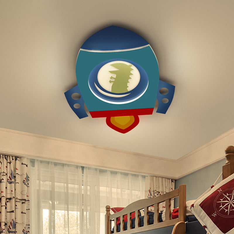 Metal Round Shade Flush Ceiling Light Kid Style 1-Light Flush Mount Fixture