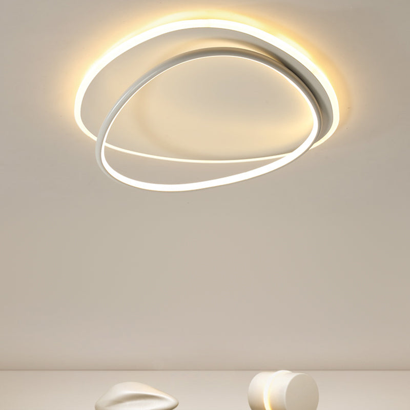 Plafonnier encastré à abat-jour rond en métal, luminaire moderne à 2 lumières