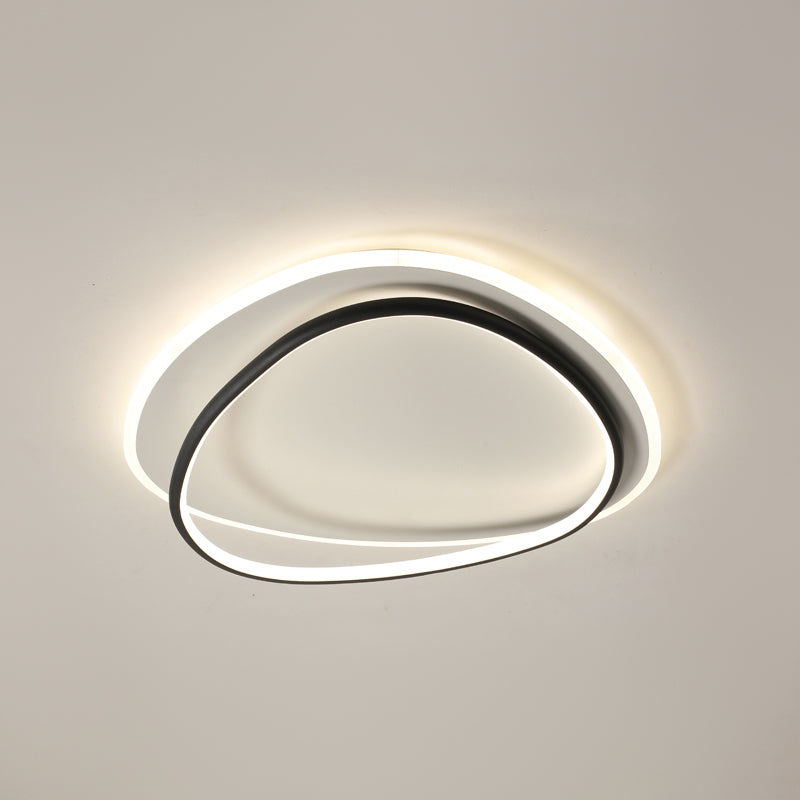 Plafonnier encastré à abat-jour rond en métal, luminaire moderne à 2 lumières