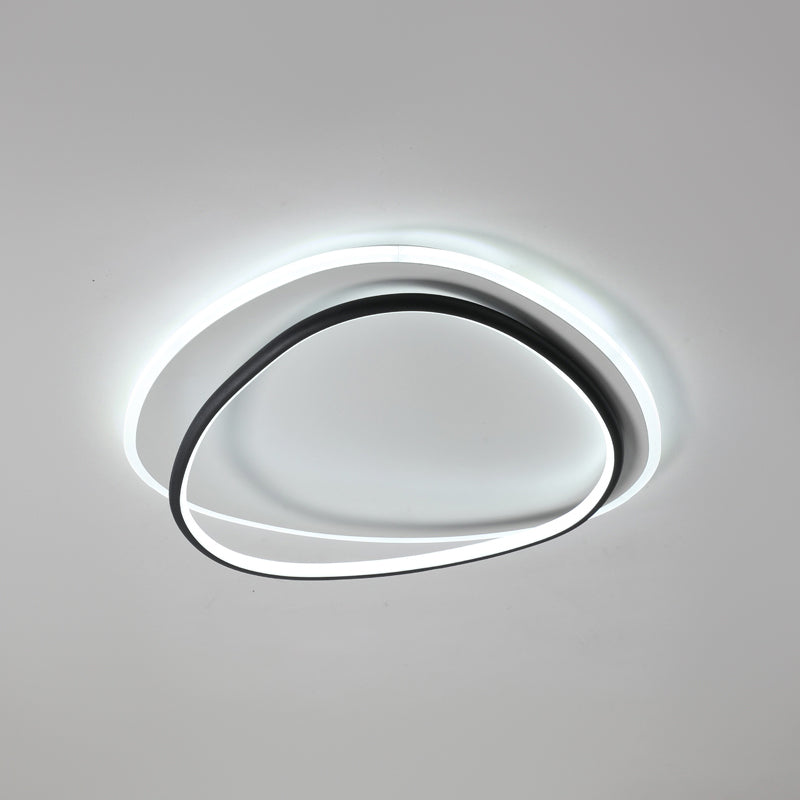 Plafonnier encastré à abat-jour rond en métal, luminaire moderne à 2 lumières