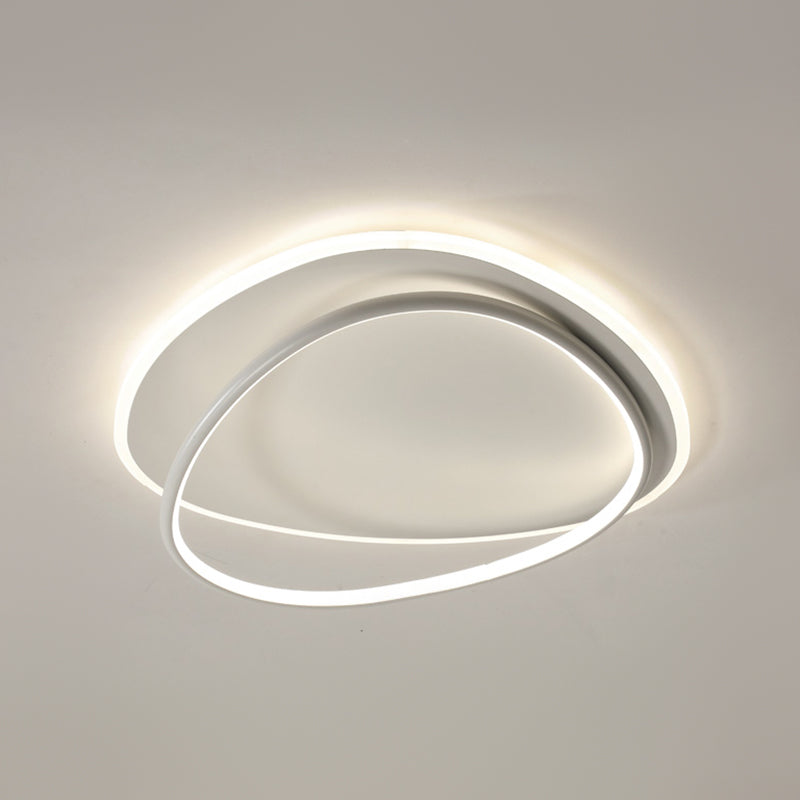 Plafonnier encastré à abat-jour rond en métal, luminaire moderne à 2 lumières