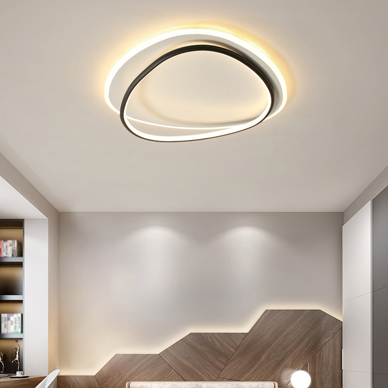 Plafonnier encastré à abat-jour rond en métal, luminaire moderne à 2 lumières