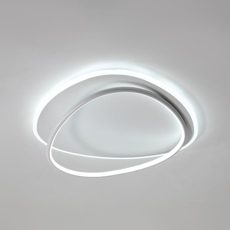 Plafonnier encastré à abat-jour rond en métal, luminaire moderne à 2 lumières