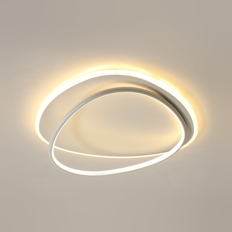 Plafonnier encastré à abat-jour rond en métal, luminaire moderne à 2 lumières