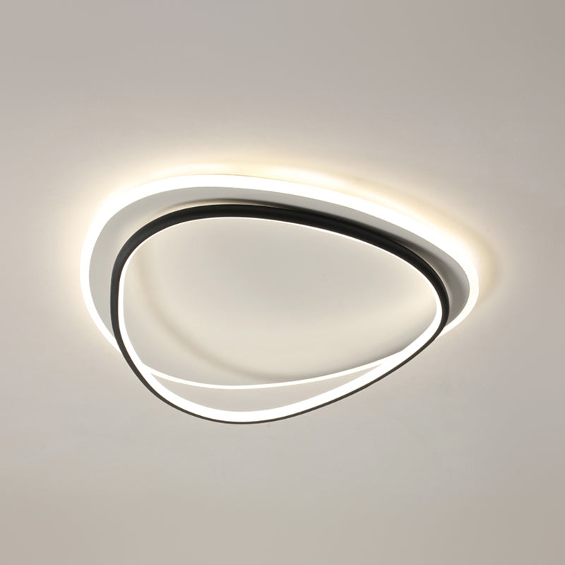 Plafonnier encastré à abat-jour rond en métal, luminaire moderne à 2 lumières