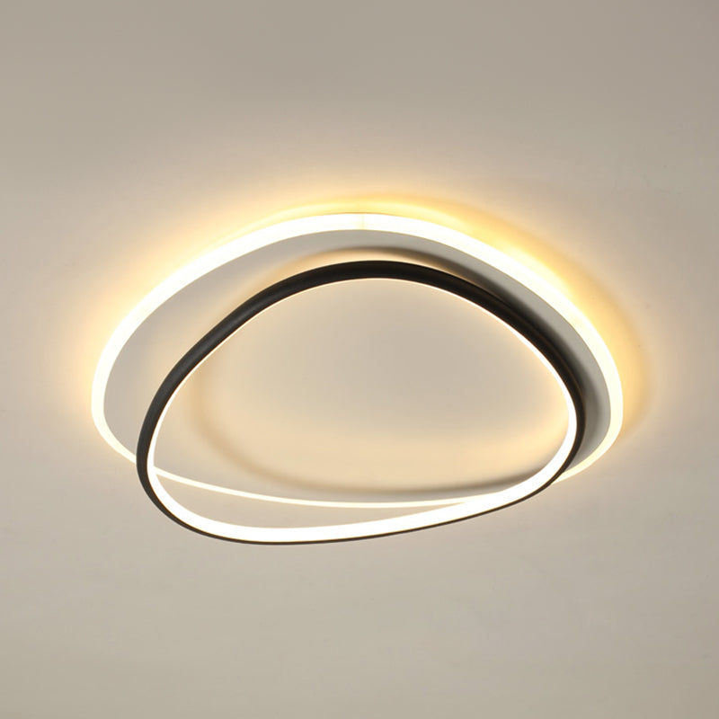 Plafonnier encastré à abat-jour rond en métal, luminaire moderne à 2 lumières