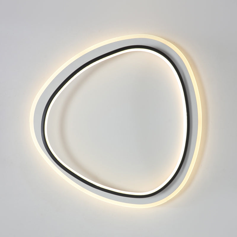 Plafonnier encastré à abat-jour rond en métal, luminaire moderne à 2 lumières
