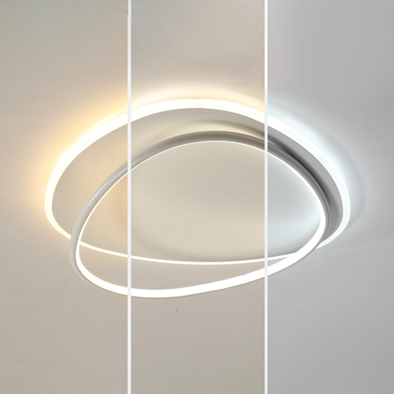 Plafonnier encastré à abat-jour rond en métal, luminaire moderne à 2 lumières