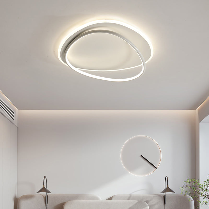 Plafonnier encastré à abat-jour rond en métal, luminaire moderne à 2 lumières