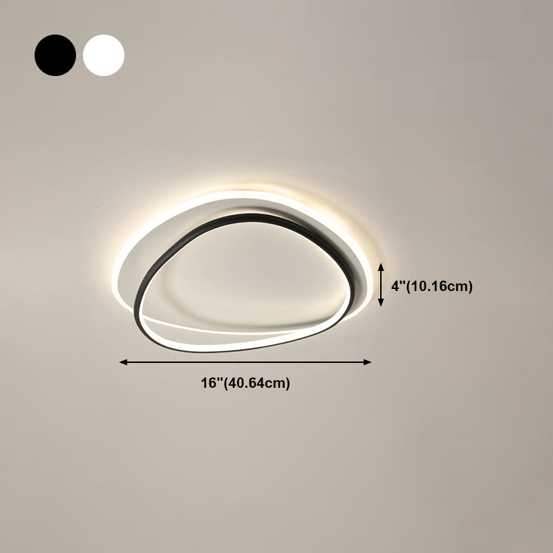 Plafonnier encastré à abat-jour rond en métal, luminaire moderne à 2 lumières