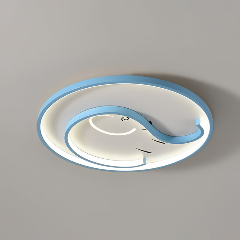 Plafonnier affleurant à abat-jour unique en métal, style enfant, luminaire multi-lumières