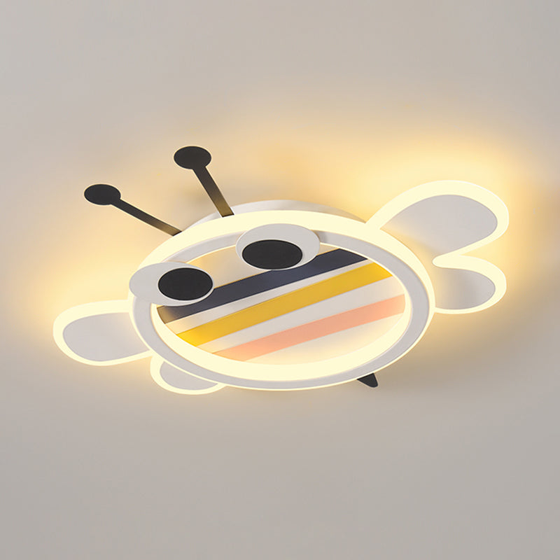 Plafonnier affleurant à abat-jour unique en métal, style enfant, luminaire multi-lumières