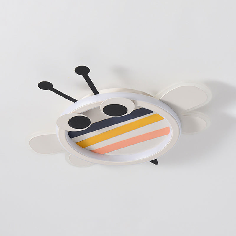 Plafonnier affleurant à abat-jour unique en métal, style enfant, luminaire multi-lumières
