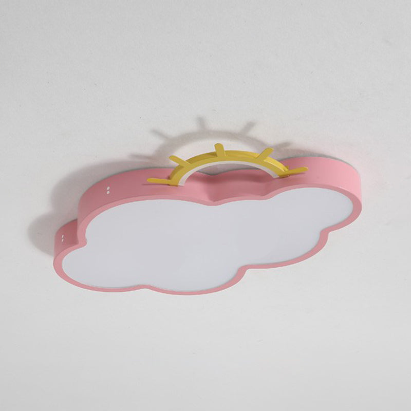 Metal Cloud Shade Flush Ceiling Light Kid Style 2 Lights Flush Mount Fixture