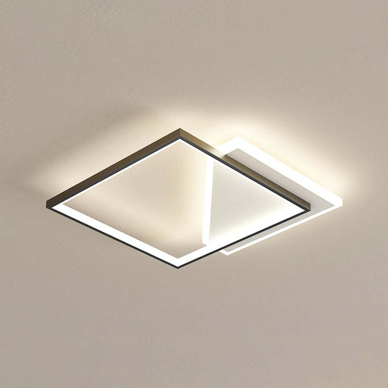 Luz del techo geométrico de la luz del techo de la luz moderna 2 luces de montaje del montaje en negro