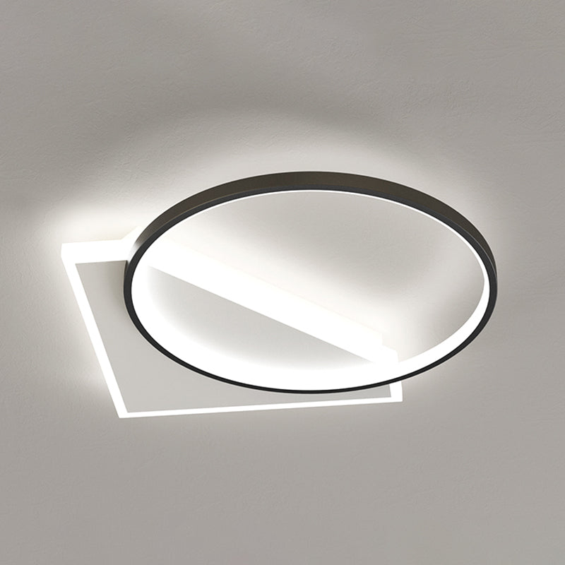 Luz del techo geométrico de la luz del techo de la luz moderna 2 luces de montaje del montaje en negro