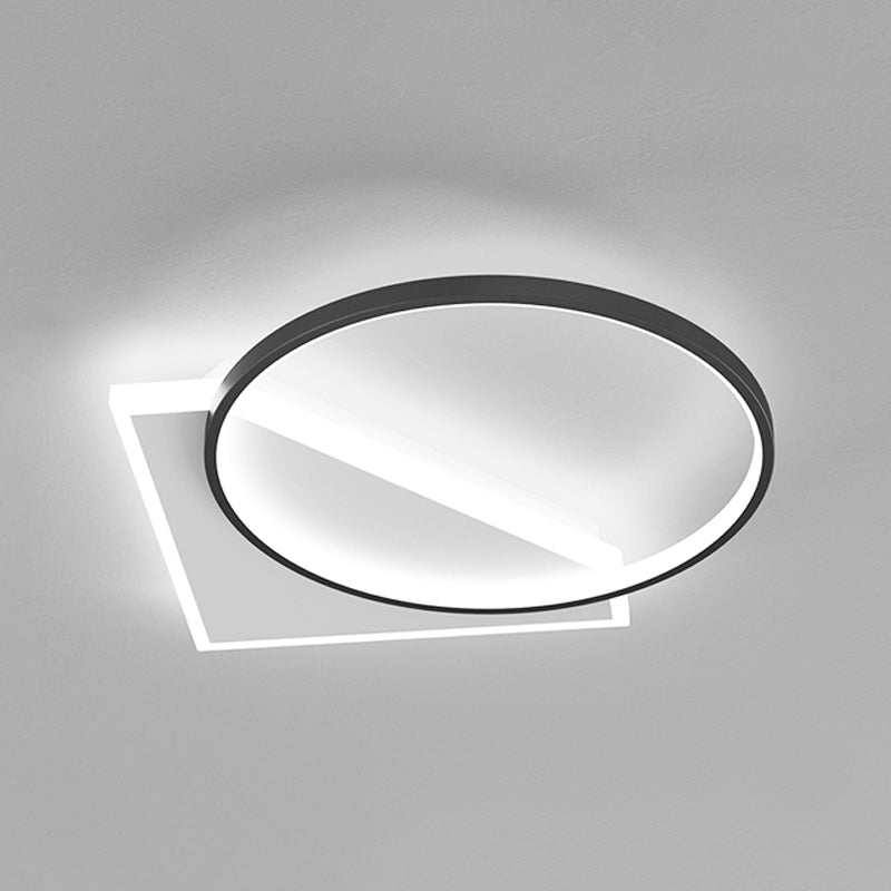 Luz del techo geométrico de la luz del techo de la luz moderna 2 luces de montaje del montaje en negro